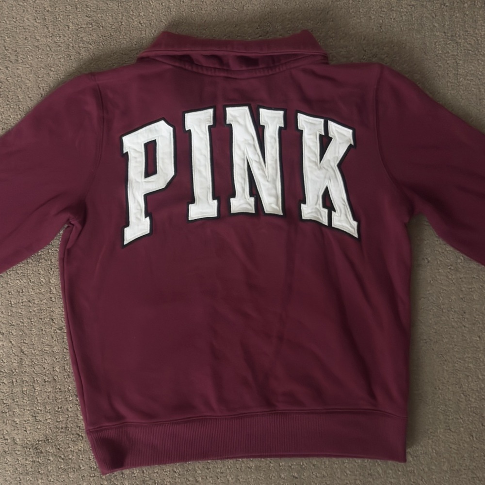 PINK Quarter Zip Up Sweatshirt - Picture 2 of 2
